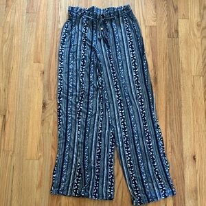 Flowey Patterned Stripped Floral Navy Pants by Cato